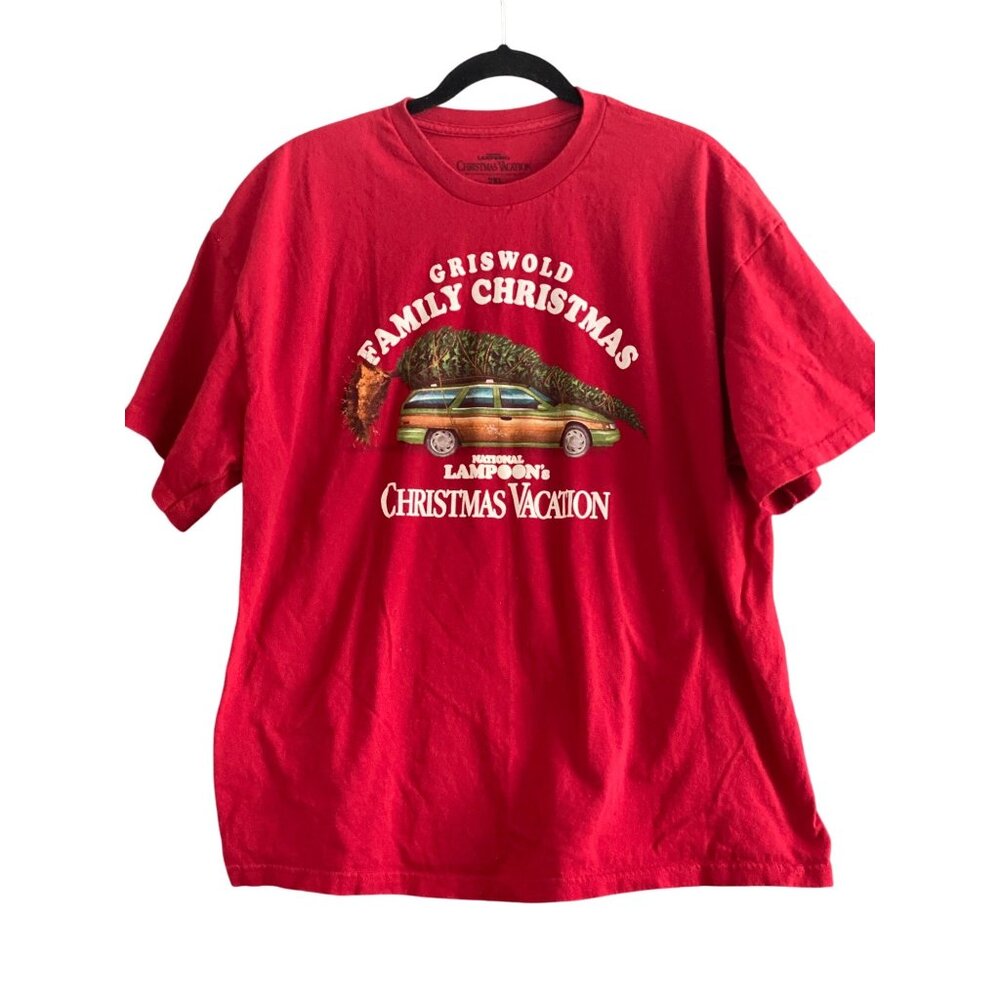 National Lampoons Christmas Vacation Movie Promo T Shirt Tee SS Red Men 2XL VTG